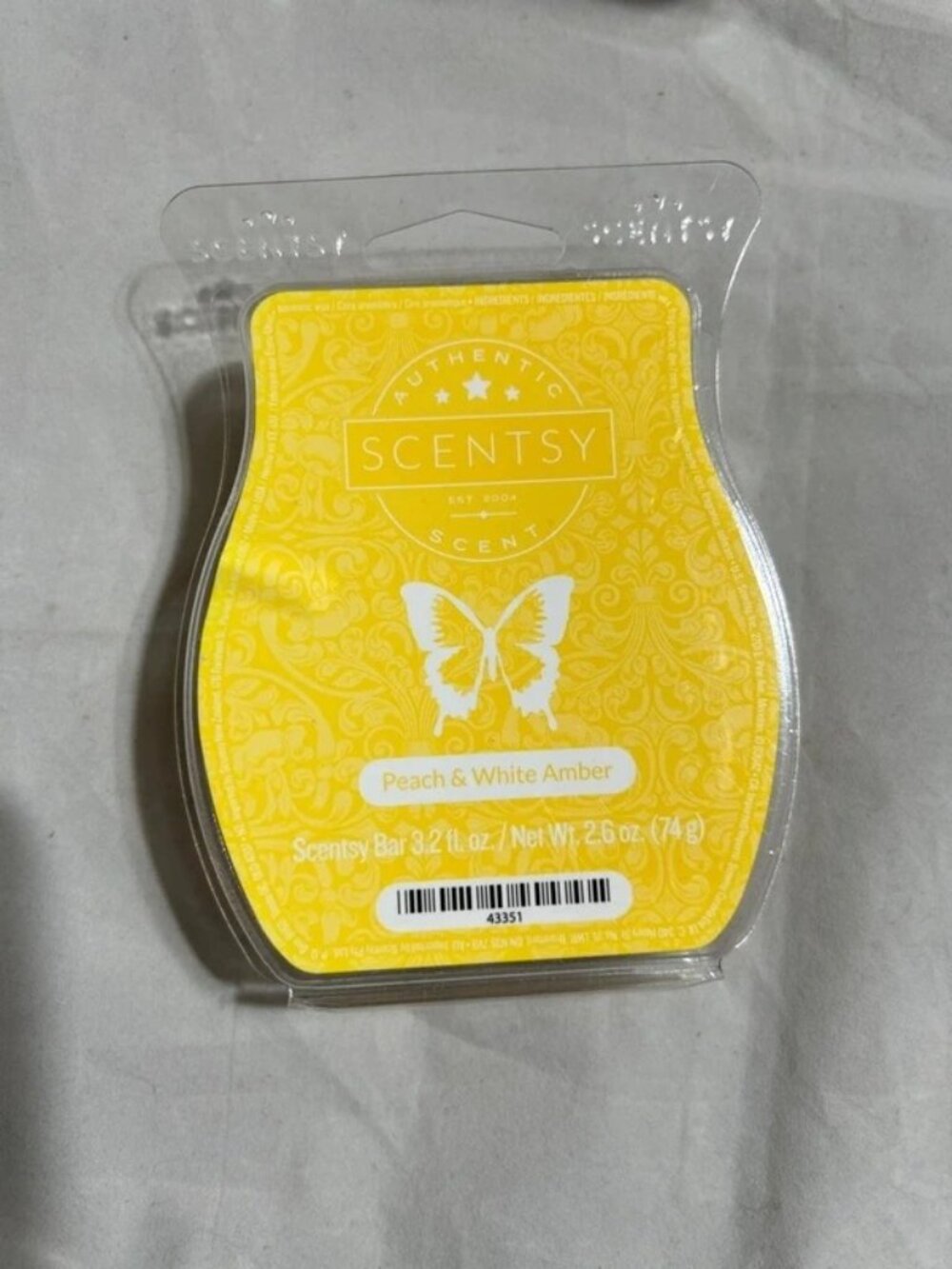 Scentsy Peach & White Amber Wax Bar